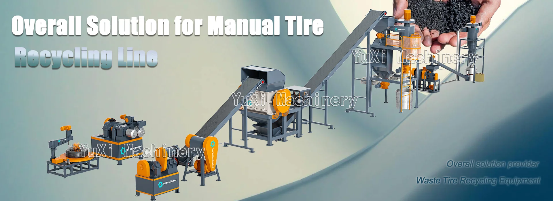 manual tire recycling line