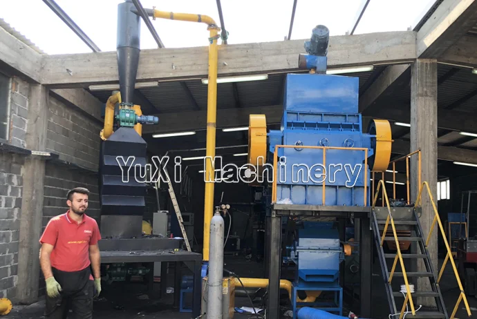 Tire rubber crumb recycling machine in Bielina, Bosnia and Herzegovina